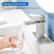 Single Hole Lavatory Faucet Tap Hot and Cold Water Mixer One-Handle Bathroom Waterfall Face Basin Faucet With Pop-Up Drainer hot-and-cold-water-mixer-one-handle-bathroom-waterfall-face-basin-faucet 