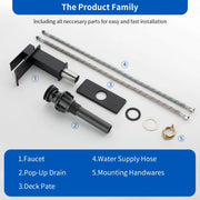 Single Hole Lavatory Faucet Tap Hot and Cold Water Mixer One-Handle Bathroom Waterfall Face Basin Faucet With Pop-Up Drainer hot-and-cold-water-mixer-one-handle-bathroom-waterfall-face-basin-faucet 