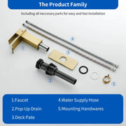 Single Hole Lavatory Faucet Tap Hot and Cold Water Mixer One-Handle Bathroom Waterfall Face Basin Faucet With Pop-Up Drainer hot-and-cold-water-mixer-one-handle-bathroom-waterfall-face-basin-faucet 
