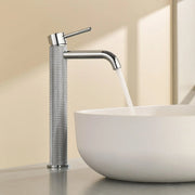Single Hole Vessel Bathroom Faucet1.2GPM Round Hot Cold Tall Basin Mixer with SUS 304 Drain Assembly -Matt Black, Chrome, Brushed Nicke, Brushed Gold single-hole-vessel-faucet-tall-1-2gpm-with-drain Chrome / Brass / 16.3*11.4*3.5 inches