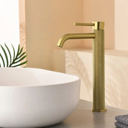 Single Hole Vessel Bathroom Faucet1.2GPM Round Hot Cold Tall Basin Mixer with SUS 304 Drain Assembly -Matt Black, Chrome, Brushed Nicke, Brushed Gold single-hole-vessel-faucet-tall-1-2gpm-with-drain 