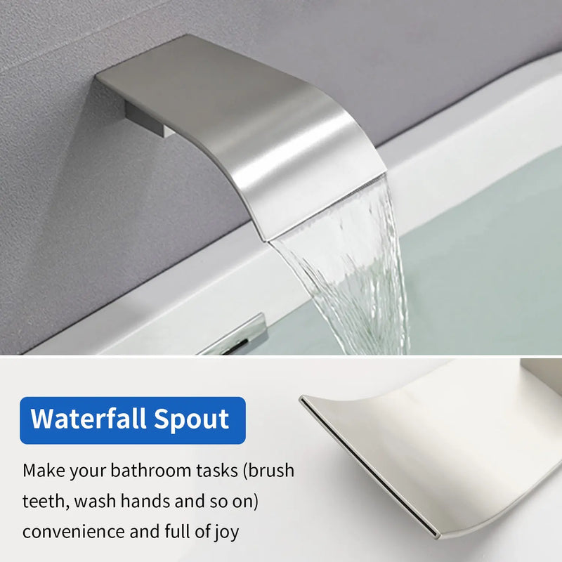 Square 10-inch Rainfall Shower Head Set with 3-Setting Handheld Shower and 4.72-inch Waterfall Spout square-10-inch-rainfall-shower-head-set-with-3-setting-handheld-shower-and-4-72-inch-waterfall-spout 