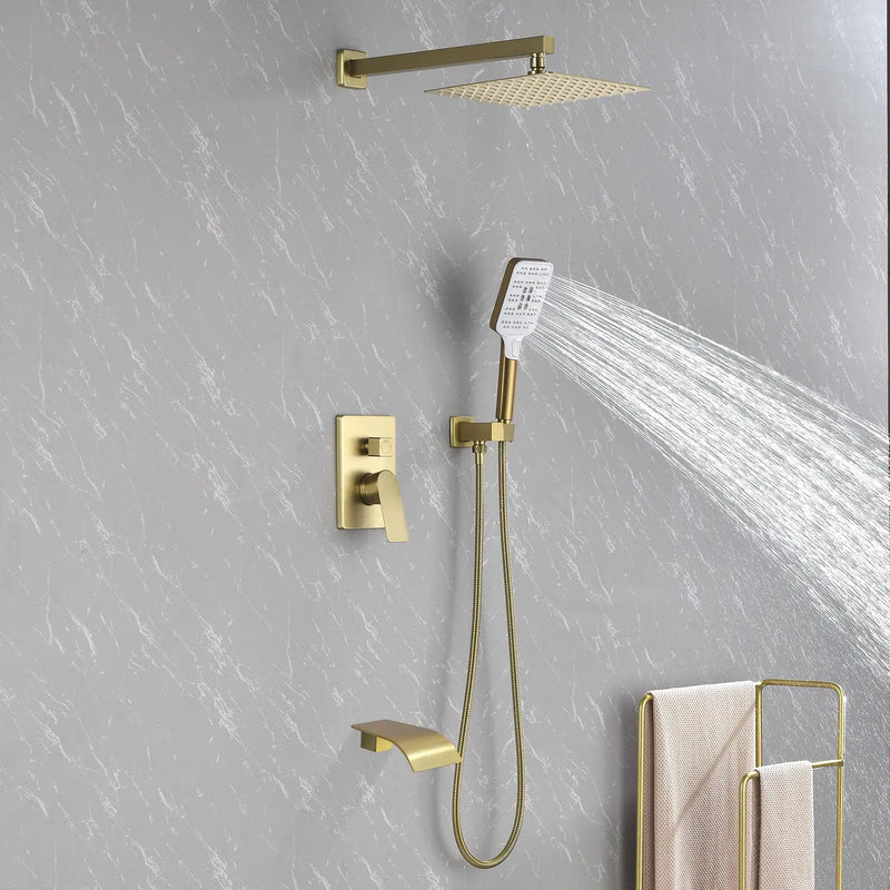 Square 10-inch Rainfall Shower Head Set with 3-Setting Handheld Shower and 4.72-inch Waterfall Spout square-10-inch-rainfall-shower-head-set-with-3-setting-handheld-shower-and-4-72-inch-waterfall-spout 