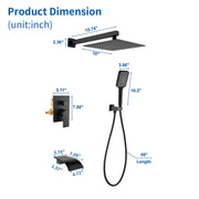 Square 10-inch Rainfall Shower Head Set with 3-Setting Handheld Shower and 4.72-inch Waterfall Spout square-10-inch-rainfall-shower-head-set-with-3-setting-handheld-shower-and-4-72-inch-waterfall-spout 
