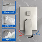 Square 10-inch Rainfall Shower Head Set with 3-Setting Handheld Shower and 4.72-inch Waterfall Spout square-10-inch-rainfall-shower-head-set-with-3-setting-handheld-shower-and-4-72-inch-waterfall-spout 