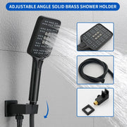 Square 10-inch Rainfall Shower Head Set with 3-Setting Handheld Shower and 4.72-inch Waterfall Spout square-10-inch-rainfall-shower-head-set-with-3-setting-handheld-shower-and-4-72-inch-waterfall-spout 