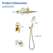 Square 10-inch Rainfall Shower Head Set with 3-Setting Handheld Shower and 4.72-inch Waterfall Spout square-10-inch-rainfall-shower-head-set-with-3-setting-handheld-shower-and-4-72-inch-waterfall-spout 