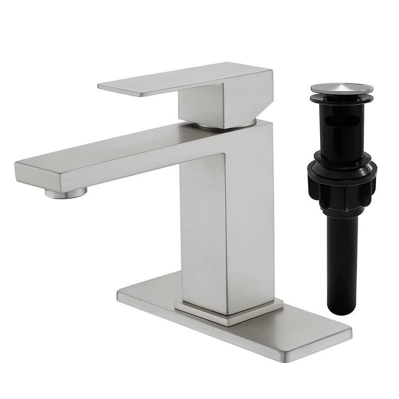 Stainless Steel Basin Faucets Square One Handle Hot and Cold Water Mixer Hotel Vanity Faucet for Bathroom stainless-steel-one-handle-hotel-basin-faucets-with-hot-and-cold-water 
