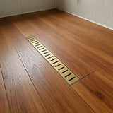 SUS304 Rectangular Floor Drain with Flange 24" Linear Shower Drain in Matte Black, Brushed Nickel, Brushed Gold