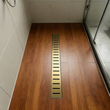 SUS304 Rectangular Floor Drain with Flange 24" Linear Shower Drain in Matte Black, Brushed Nickel, Brushed Gold