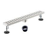 SUS304 Rectangular Floor Drain with Flange 24" Linear Shower Drain in Matte Black, Brushed Nickel, Brushed Gold