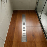 SUS304 Rectangular Floor Drain with Flange 24" Linear Shower Drain in Matte Black, Brushed Nickel, Brushed Gold