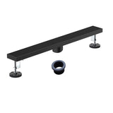 24 Inch Linear Shower Drain with Flange Stainless Steel Long Floor Drain for Bathroom
