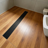 24 Inch Linear Shower Drain with Flange Stainless Steel Long Floor Drain for Bathroom