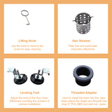 24 Inch Linear Shower Drain with Flange Stainless Steel Long Floor Drain for Bathroom