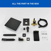 Three-way Ceiling Mounted Shower System, 10" Rain Shower Faucet Set with handheld shower and Waterfall Spout ceiling-mounted-rain-shower-system-handheld-shower-head-10-rain-shower-faucet-sets-complete-with-shower-round-in-valve-and-trim-wall-mounted-matte-black 