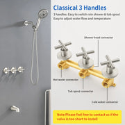 Triple Handles 10-Spray Tub Shower Faucet Wall Mount Shower Trim Kit with 5 In. High Pressure Hand Shower triple-handles-10-spray-tub-shower-faucet-wall-mount-shower-trim-kit-with-5-in-high-pressure-hand-shower 
