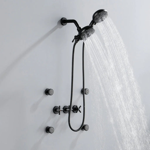 Triple Handles 7-Mode Dual Head Built-In Rainfall Shower System with 4 Body Jets triple-handles-7-mode-dual-head-built-in-rainfall-shower-system-with-4-body-jets 