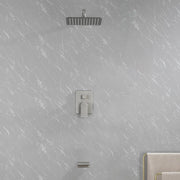 Tub and Shower Faucet Set Shower System with 10-Inch Rain Shower Head and Waterfall Tub Faucet Wall Mount Shower Valve and Trim Kit Included shamanda-shower-system-with-waterfall-tub-spout-and-handheld-shower-head-12-rain-shower-faucet-sets-complete-with-shower-round-in-valve-and-trim-wall-mounted 