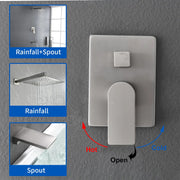 Tub and Shower Faucet Set Shower System with 10-Inch Rain Shower Head and Waterfall Tub Faucet Wall Mount Shower Valve and Trim Kit Included shamanda-shower-system-with-waterfall-tub-spout-and-handheld-shower-head-12-rain-shower-faucet-sets-complete-with-shower-round-in-valve-and-trim-wall-mounted 