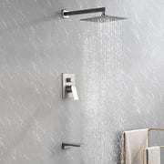 Tub and Shower Faucet Set Shower System with 10-Inch Rain Shower Head and Waterfall Tub Faucet Wall Mount Shower Valve and Trim Kit Included shamanda-shower-system-with-waterfall-tub-spout-and-handheld-shower-head-12-rain-shower-faucet-sets-complete-with-shower-round-in-valve-and-trim-wall-mounted 