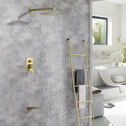 Tub and Shower Faucet Set Shower System with 10-Inch Rain Shower Head and Waterfall Tub Faucet Wall Mount Shower Valve and Trim Kit Included shamanda-shower-system-with-waterfall-tub-spout-and-handheld-shower-head-12-rain-shower-faucet-sets-complete-with-shower-round-in-valve-and-trim-wall-mounted 