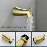 Tub and Shower Trim Kit with 8 Inches 6-mode Shower Head, Wall Mounted Rainfall Shower Combo Set with Diverter Tub Spout shower-faucet-set-complete-with-tub-spout-single-function-shower-trim-kit-with-9-inches-shower-head-rainfall-shower-combo-set-wall-mounted-shower-system 