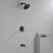 Tub and Shower Trim Kit with 8 Inches 6-mode Shower Head, Wall Mounted Rainfall Shower Combo Set with Diverter Tub Spout shower-faucet-set-complete-with-tub-spout-single-function-shower-trim-kit-with-9-inches-shower-head-rainfall-shower-combo-set-wall-mounted-shower-system 