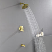 Tub and Shower Trim Kit with 8 Inches 6-mode Shower Head, Wall Mounted Rainfall Shower Combo Set with Diverter Tub Spout shower-faucet-set-complete-with-tub-spout-single-function-shower-trim-kit-with-9-inches-shower-head-rainfall-shower-combo-set-wall-mounted-shower-system 
