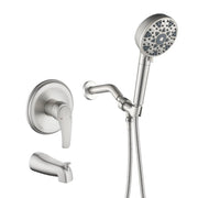 Tub and shower faucet kit with 7 functions 4.7-inch filtered hand shower valve included tub-and-shower-faucet-kit-with-7-functions-4-7-inch-filtered-hand-shower-valve-included Brushed Nickel / Brass & SUS304 & ABS / 6.3*6.3*9.4 inches