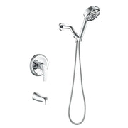 Tub and shower faucet kit with 7 functions 4.7-inch filtered hand shower valve included tub-and-shower-faucet-kit-with-7-functions-4-7-inch-filtered-hand-shower-valve-included Chrome / Brass & SUS304 & ABS / 6.3*6.3*9.4 inches