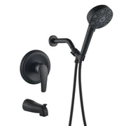 Tub and shower faucet kit with 7 functions 4.7-inch filtered hand shower valve included tub-and-shower-faucet-kit-with-7-functions-4-7-inch-filtered-hand-shower-valve-included Matte Black / Brass & SUS304 & ABS / 6.3*6.3*9.4 inches