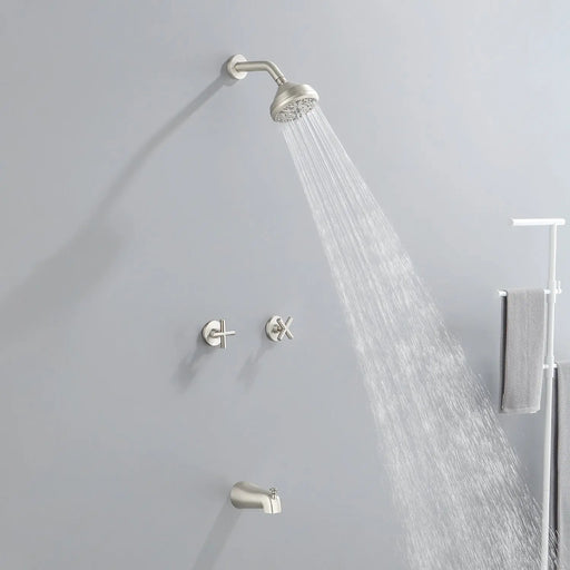 Two-Cross Handle Diverter Tub and Shower Set with ABS 10-Spray Head Shower two-cross-handle-diverter-tub-and-shower-set-with-abs-10-spray-head-shower 
