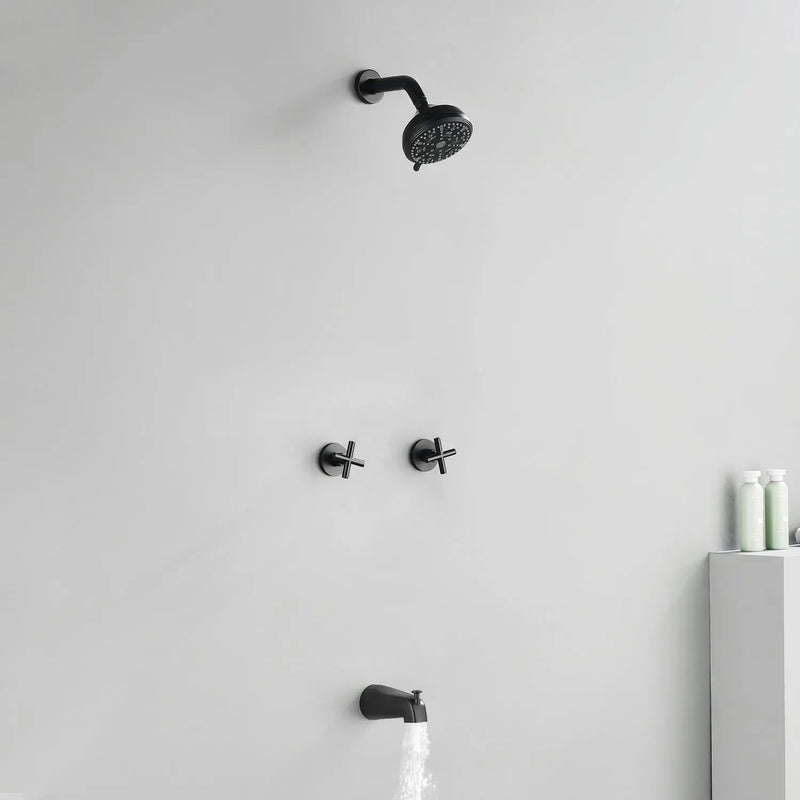 Two-Cross Handle Diverter Tub and Shower Set with ABS 10-Spray Head Shower two-cross-handle-diverter-tub-and-shower-set-with-abs-10-spray-head-shower 