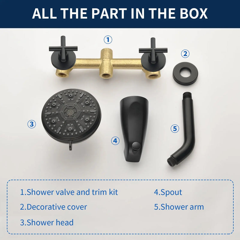 Two-Cross Handle Diverter Tub and Shower Set with ABS 10-Spray Head Shower two-cross-handle-diverter-tub-and-shower-set-with-abs-10-spray-head-shower 