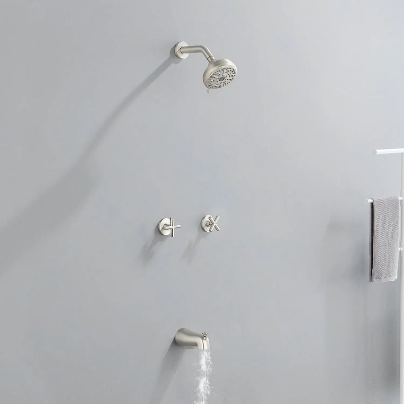 Two-Cross Handle Diverter Tub and Shower Set with ABS 10-Spray Head Shower two-cross-handle-diverter-tub-and-shower-set-with-abs-10-spray-head-shower 