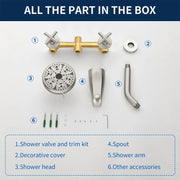 Two-Cross Handle Diverter Tub and Shower Set with ABS 10-Spray Head Shower two-cross-handle-diverter-tub-and-shower-set-with-abs-10-spray-head-shower 