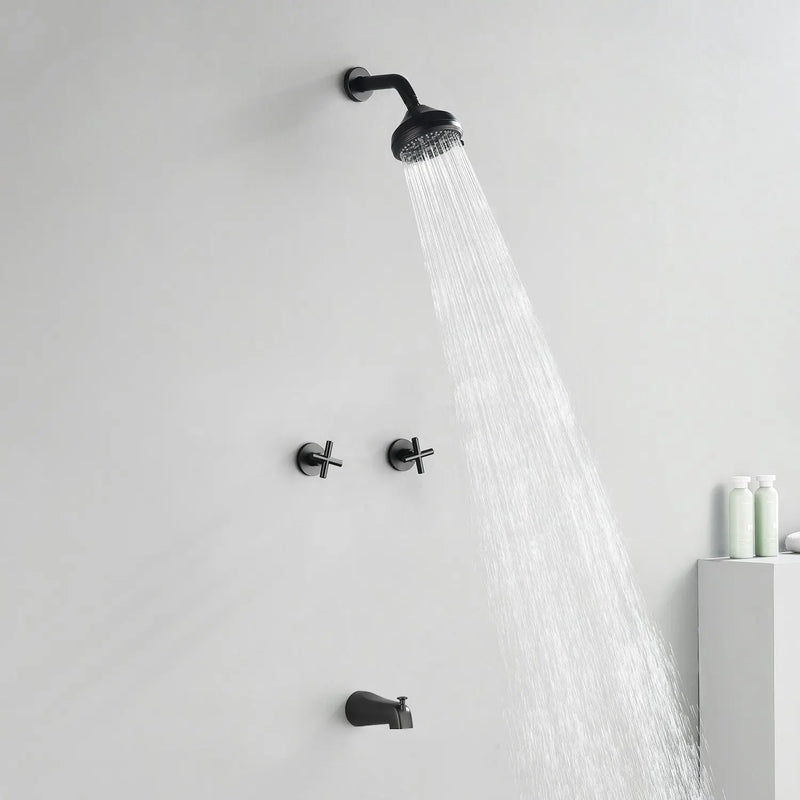 Two-Cross Handle Diverter Tub and Shower Set with ABS 10-Spray Head Shower two-cross-handle-diverter-tub-and-shower-set-with-abs-10-spray-head-shower 