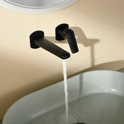 Two-Hole Wall Mount Faucet Vanity Brass Single Lever Washbasin Faucet with Hot Cold Water Mixer for Hotel Bathroom two-hole-wall-mount-faucet-vanity-brass-washbasin-faucet-with-hot-cold-water-mixer-for-hotel-bathroom 