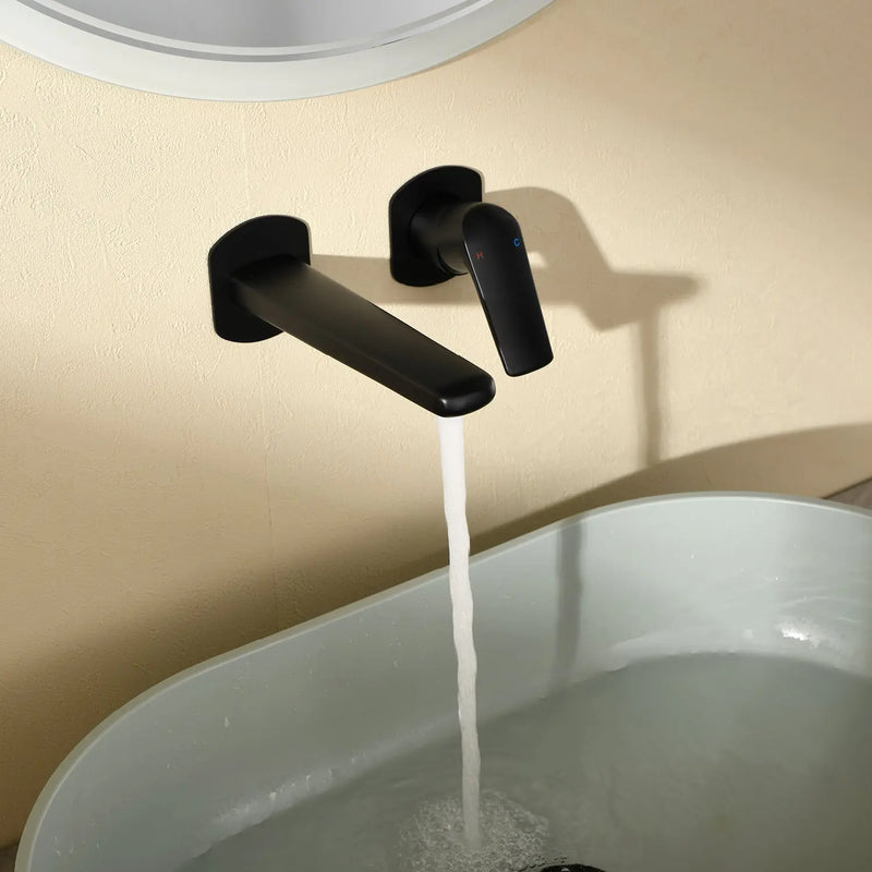 Two-Hole Wall Mount Faucet Vanity Brass Single Lever Washbasin Faucet with Hot Cold Water Mixer for Hotel Bathroom two-hole-wall-mount-faucet-vanity-brass-washbasin-faucet-with-hot-cold-water-mixer-for-hotel-bathroom 