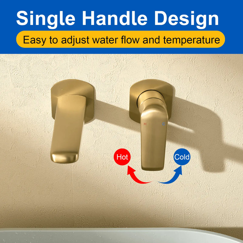 Two-Hole Wall Mount Faucet Vanity Brass Single Lever Washbasin Faucet with Hot Cold Water Mixer for Hotel Bathroom two-hole-wall-mount-faucet-vanity-brass-washbasin-faucet-with-hot-cold-water-mixer-for-hotel-bathroom 