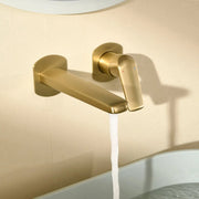 Two-Hole Wall Mount Faucet Vanity Brass Single Lever Washbasin Faucet with Hot Cold Water Mixer for Hotel Bathroom two-hole-wall-mount-faucet-vanity-brass-washbasin-faucet-with-hot-cold-water-mixer-for-hotel-bathroom 