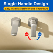 Two-Hole Wall Mount Faucet Vanity Brass Single Lever Washbasin Faucet with Hot Cold Water Mixer for Hotel Bathroom two-hole-wall-mount-faucet-vanity-brass-washbasin-faucet-with-hot-cold-water-mixer-for-hotel-bathroom 