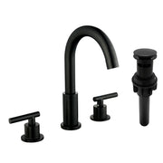 Two Handle High Arc Widespread Bathroom Sink Faucet 3 Hole with Pop-Up Drain and Water Supply Lines two-handle-high-arc-widespread-bathroom-sink-faucet-3-hole-with-pop-up-drain-and-water-supply-lines Matte Black / Brass & Stainless Steel