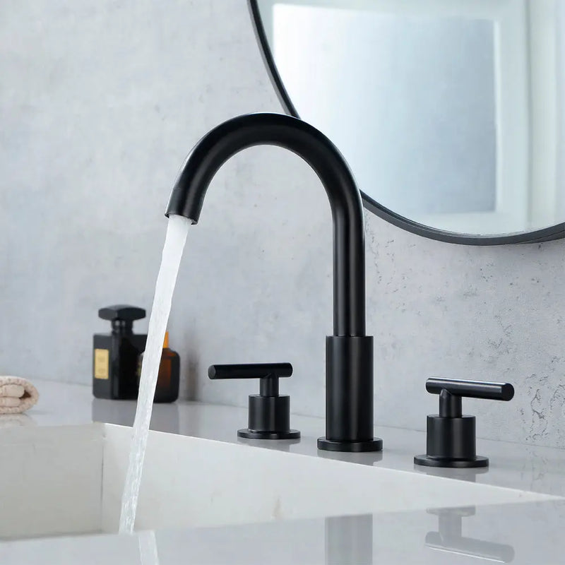 Two Handle High Arc Widespread Bathroom Sink Faucet 3 Hole with Pop-Up Drain and Water Supply Lines two-handle-high-arc-widespread-bathroom-sink-faucet-3-hole-with-pop-up-drain-and-water-supply-lines 