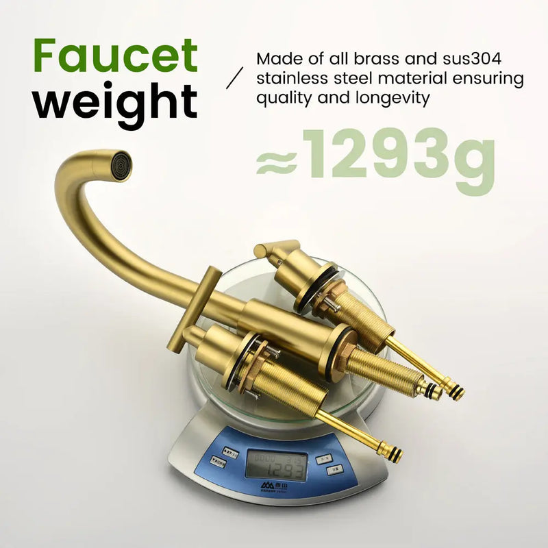 Two Handle High Arc Widespread Bathroom Sink Faucet 3 Hole with Pop-Up Drain and Water Supply Lines two-handle-high-arc-widespread-bathroom-sink-faucet-3-hole-with-pop-up-drain-and-water-supply-lines 