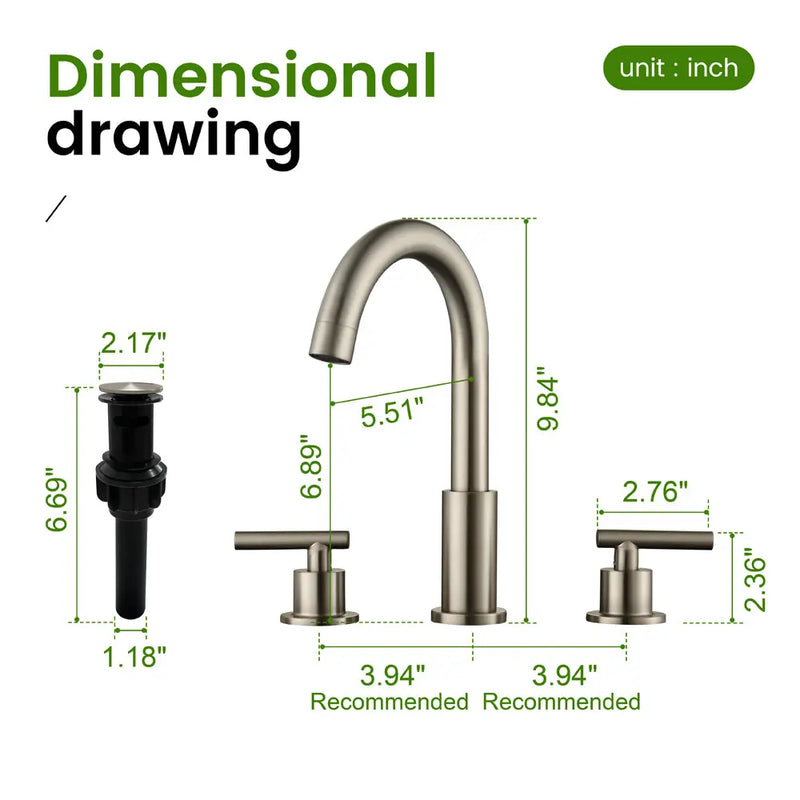 Two Handle High Arc Widespread Bathroom Sink Faucet 3 Hole with Pop-Up Drain and Water Supply Lines two-handle-high-arc-widespread-bathroom-sink-faucet-3-hole-with-pop-up-drain-and-water-supply-lines 