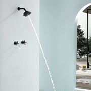 Two Handle Shower Faucet with 5 Inch Square 5-Spray Shower Head in Matte Black, Brushed Nickel, Brushed Gold two-handle-shower-faucet-with-5-inch-square-6-spray-shower-head-in-matte-black-brushed-nickel-brushed-gold 