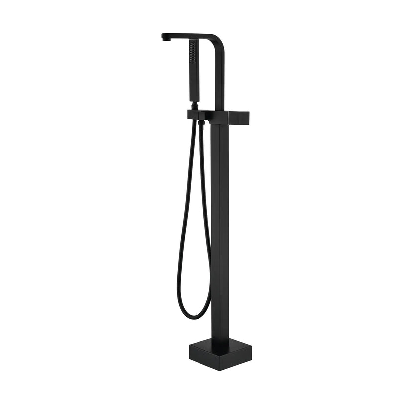 Two Water Modes freestanding tub faucet with handheld sprayer and 360° Swivel Spout two-water-modes-freestanding-tub-faucet-with-handheld-sprayer-and-360-swivel-spout Matte Black / Brass & SUS304 / 31.7*13.8*4.3 inches