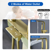 Two Water Modes freestanding tub faucet with handheld sprayer and 360° Swivel Spout two-water-modes-freestanding-tub-faucet-with-handheld-sprayer-and-360-swivel-spout 